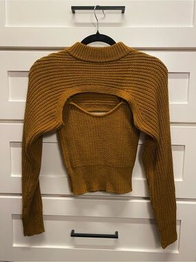 Mustard Cropped 2-Piece Sweater Set